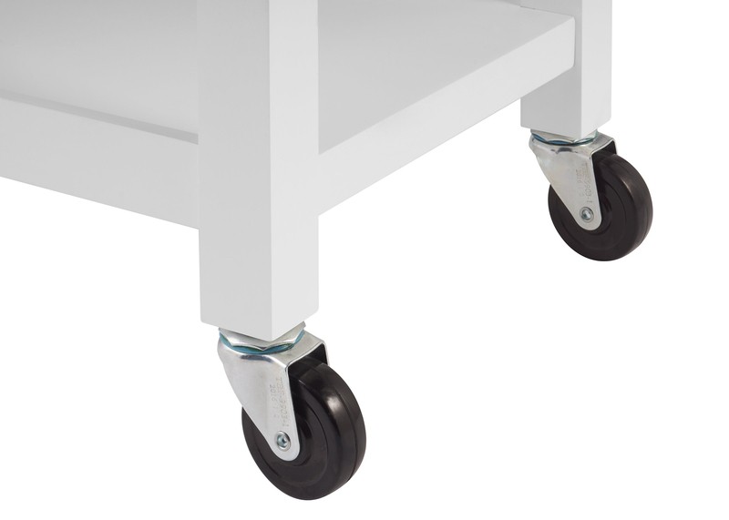Raabe 32'' Wide Rolling Kitchen Cart with Solid Wood Top