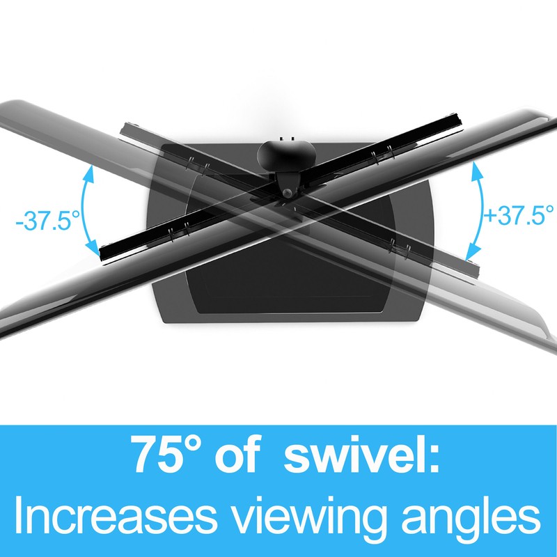 Randal Symple Stuff Black Swivel Floor Stand Mount for Screens with Shelving, Holds up to 110 Lb. lbs