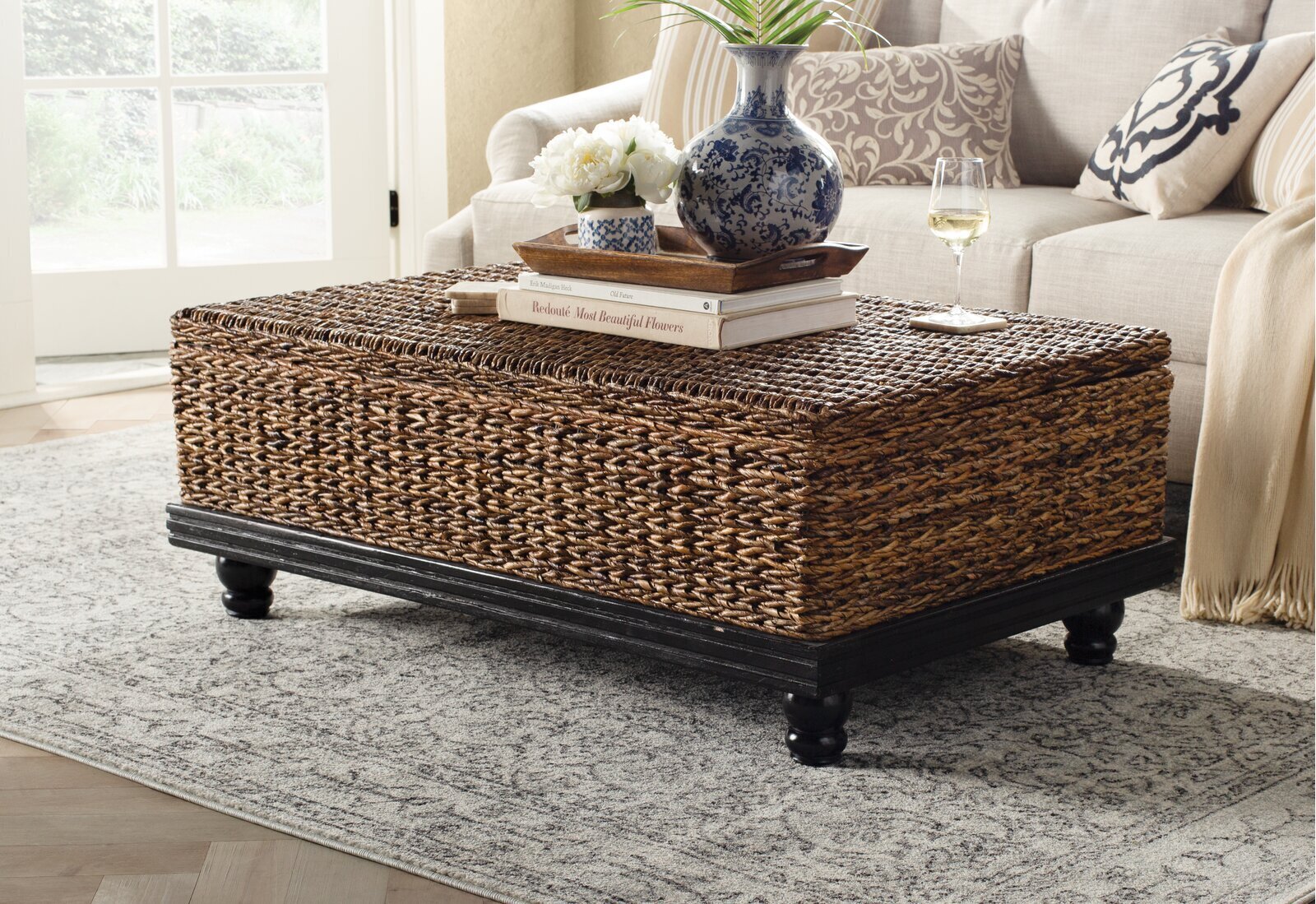 Rattan Large Square Coffee Table
