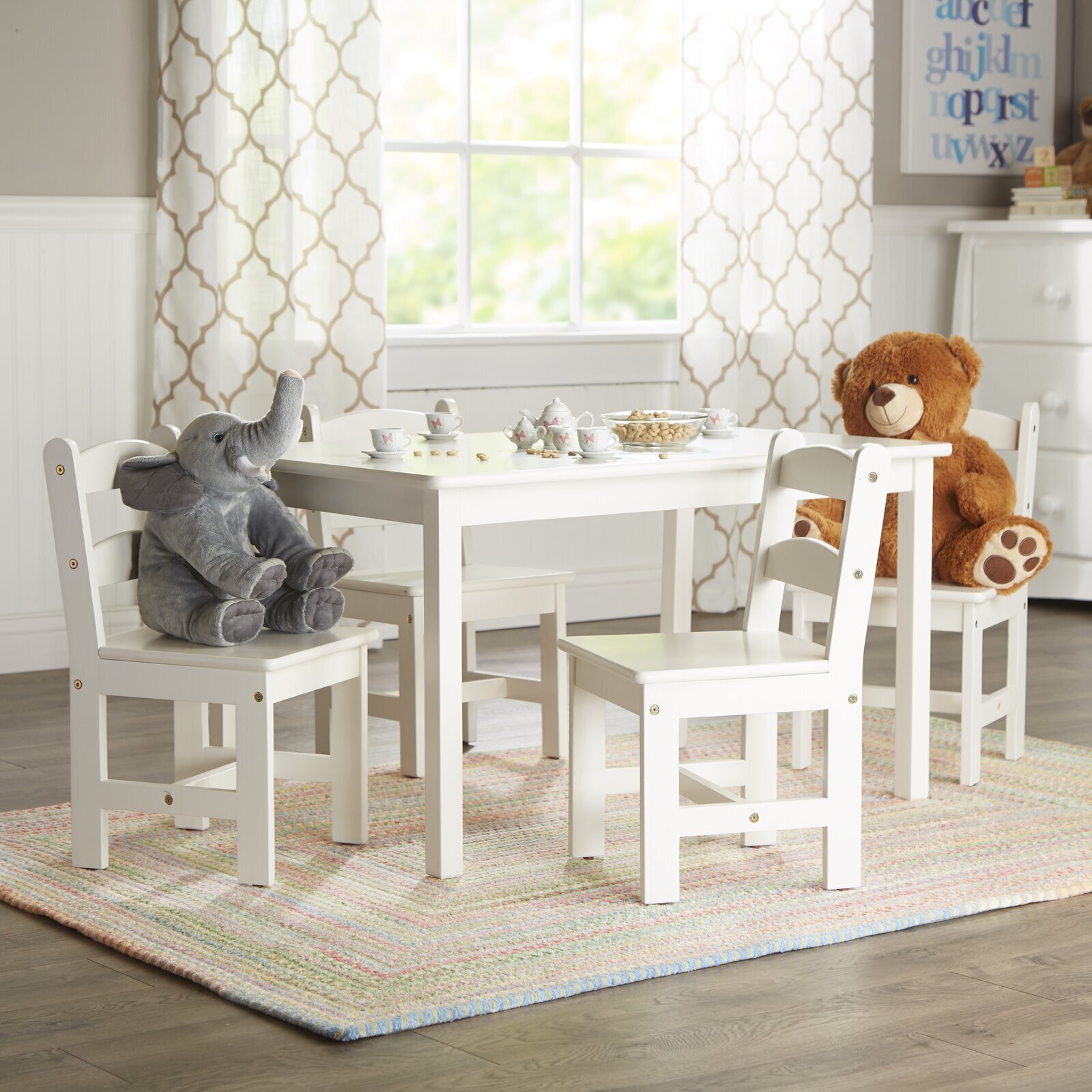 Rectangular Kids Table and Chair Set 