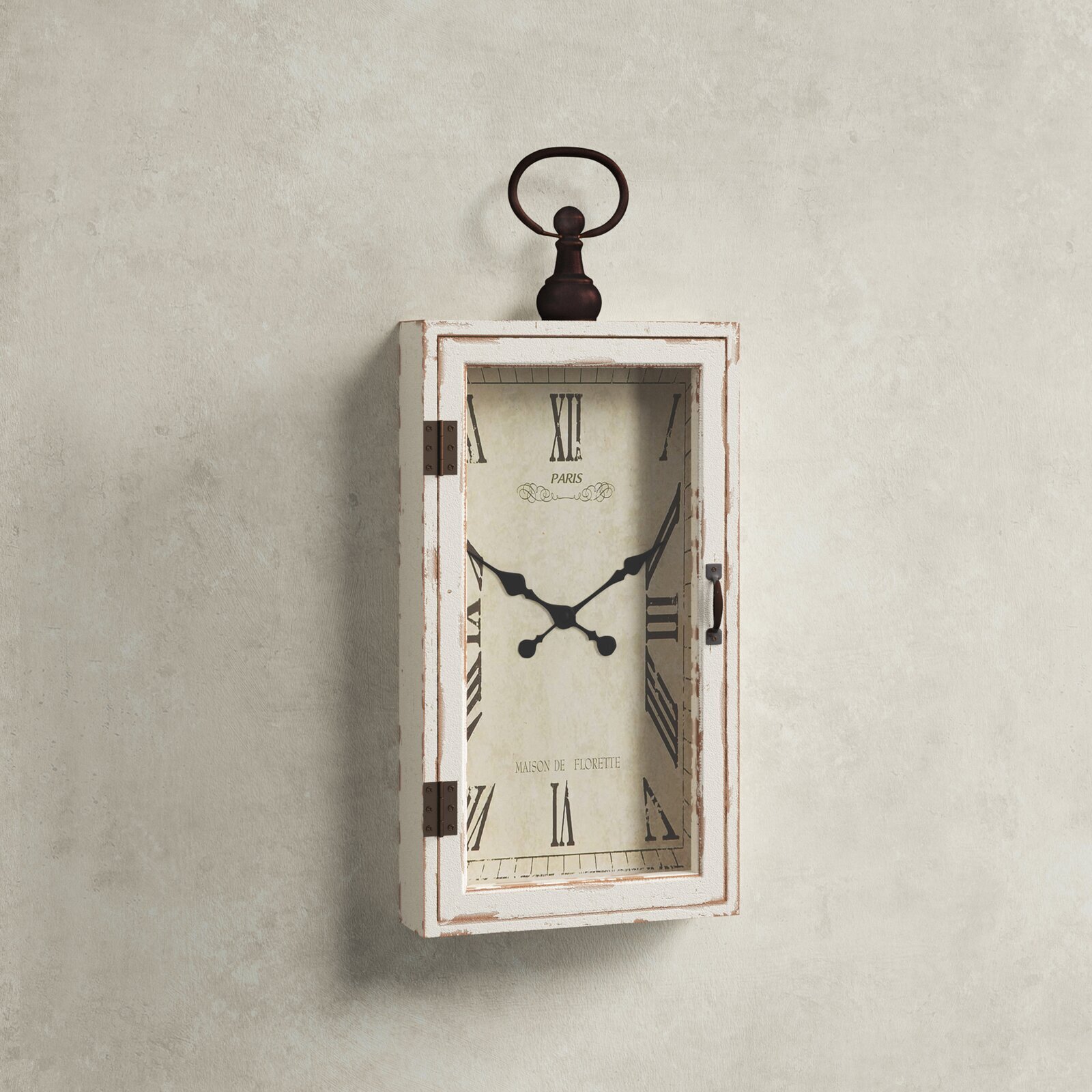 Rectangular retro wall clock