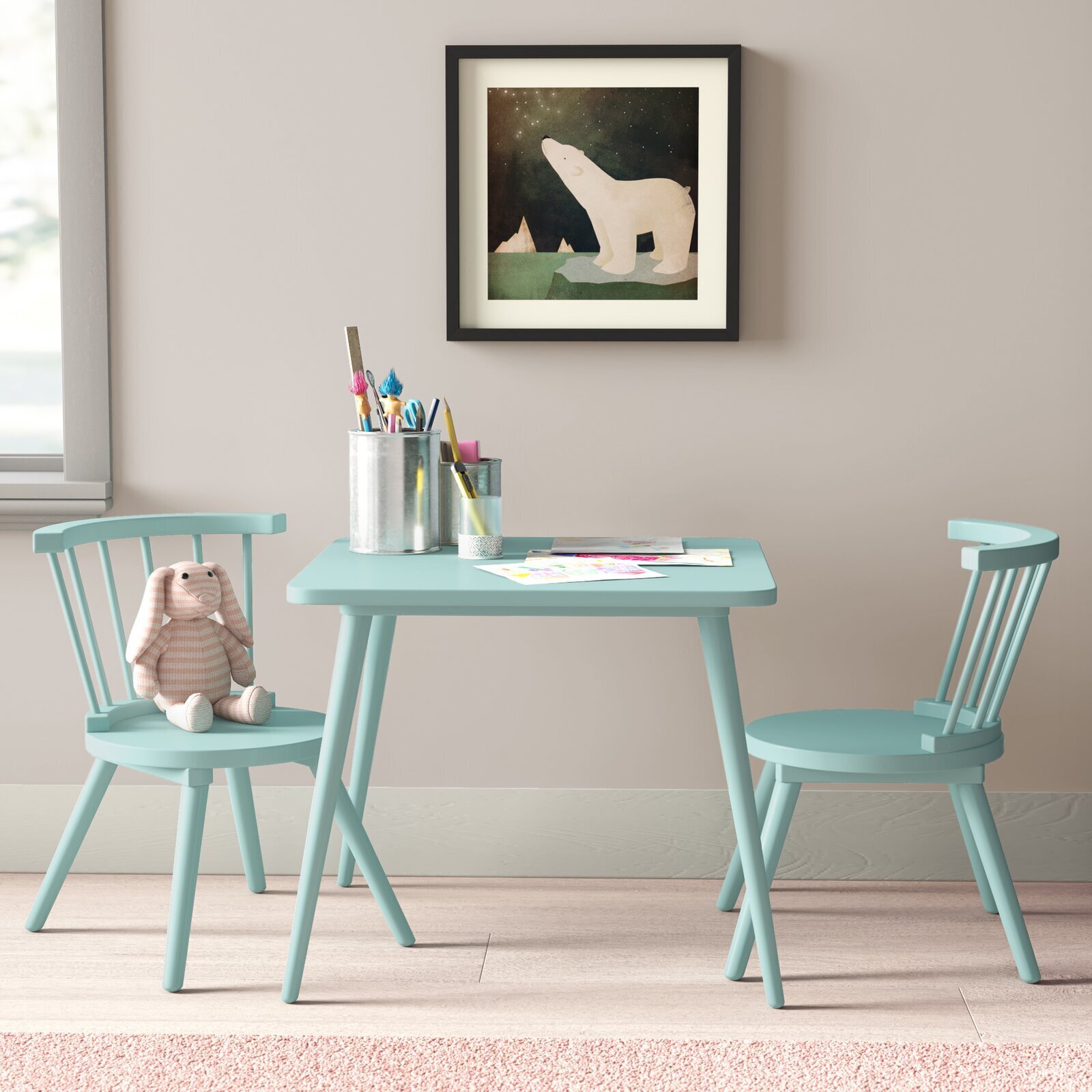 Retro Kids Table and Chair Set 