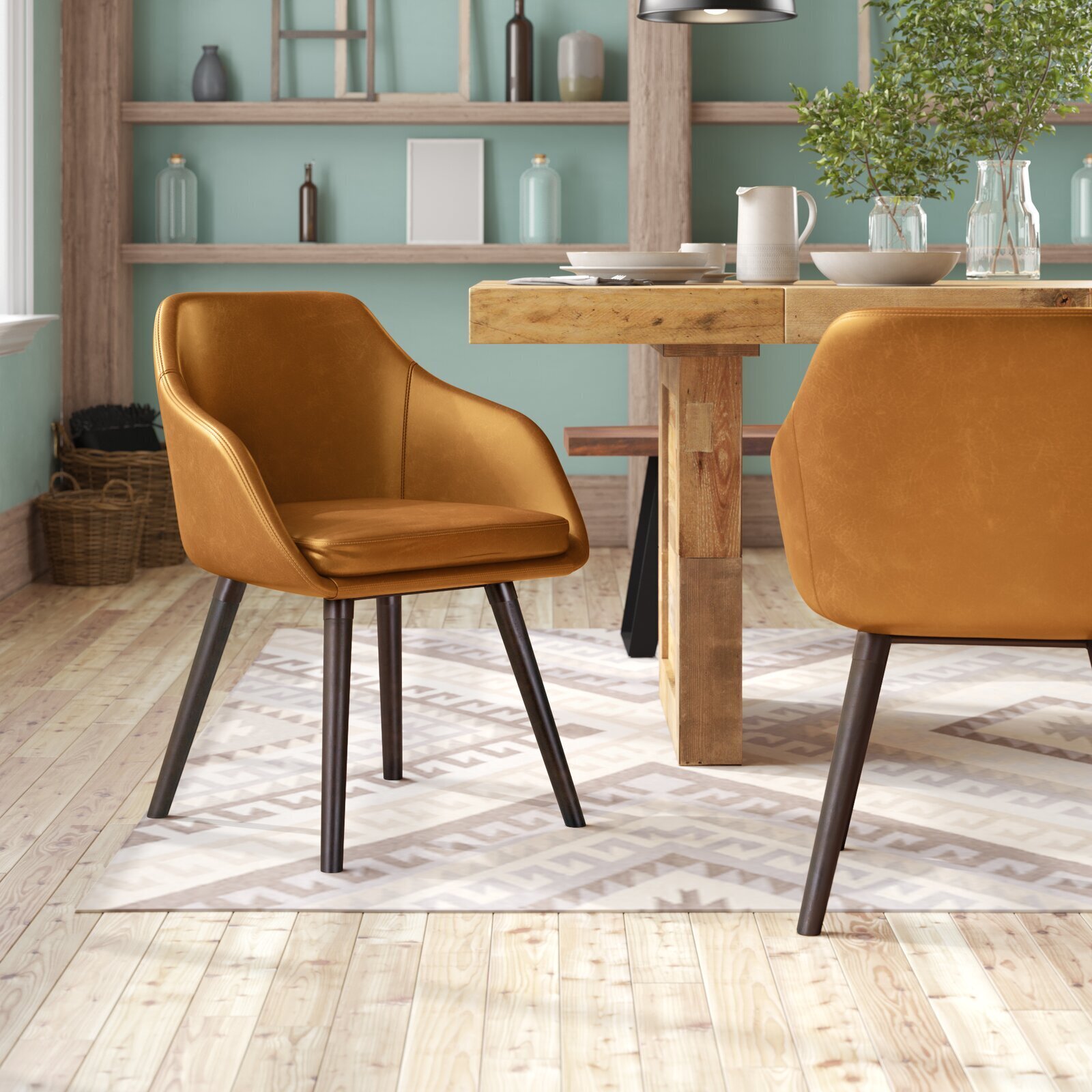 Retro modern captains chairs for dining table 