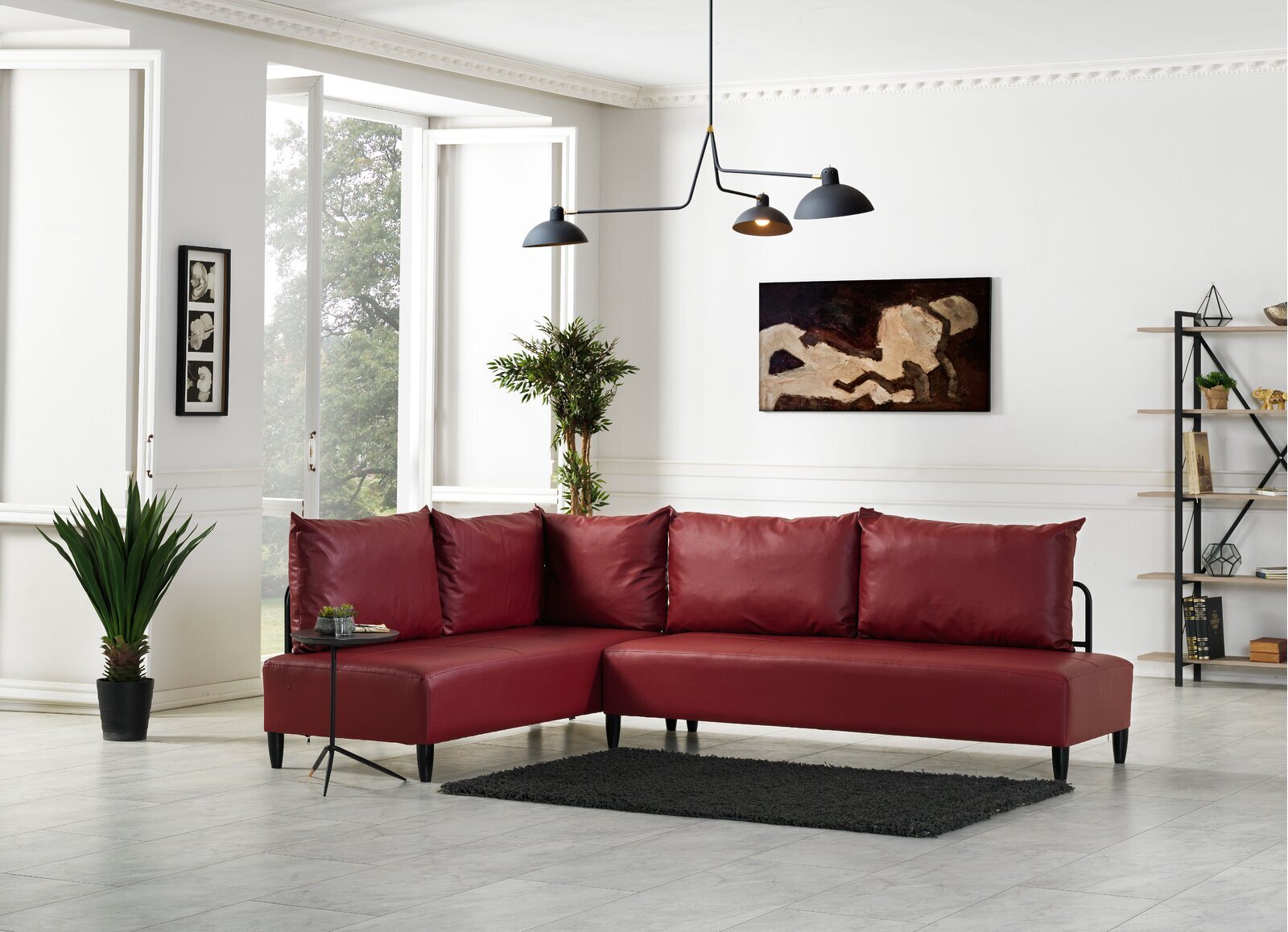 Reverse Modular Armless Leather Sectional