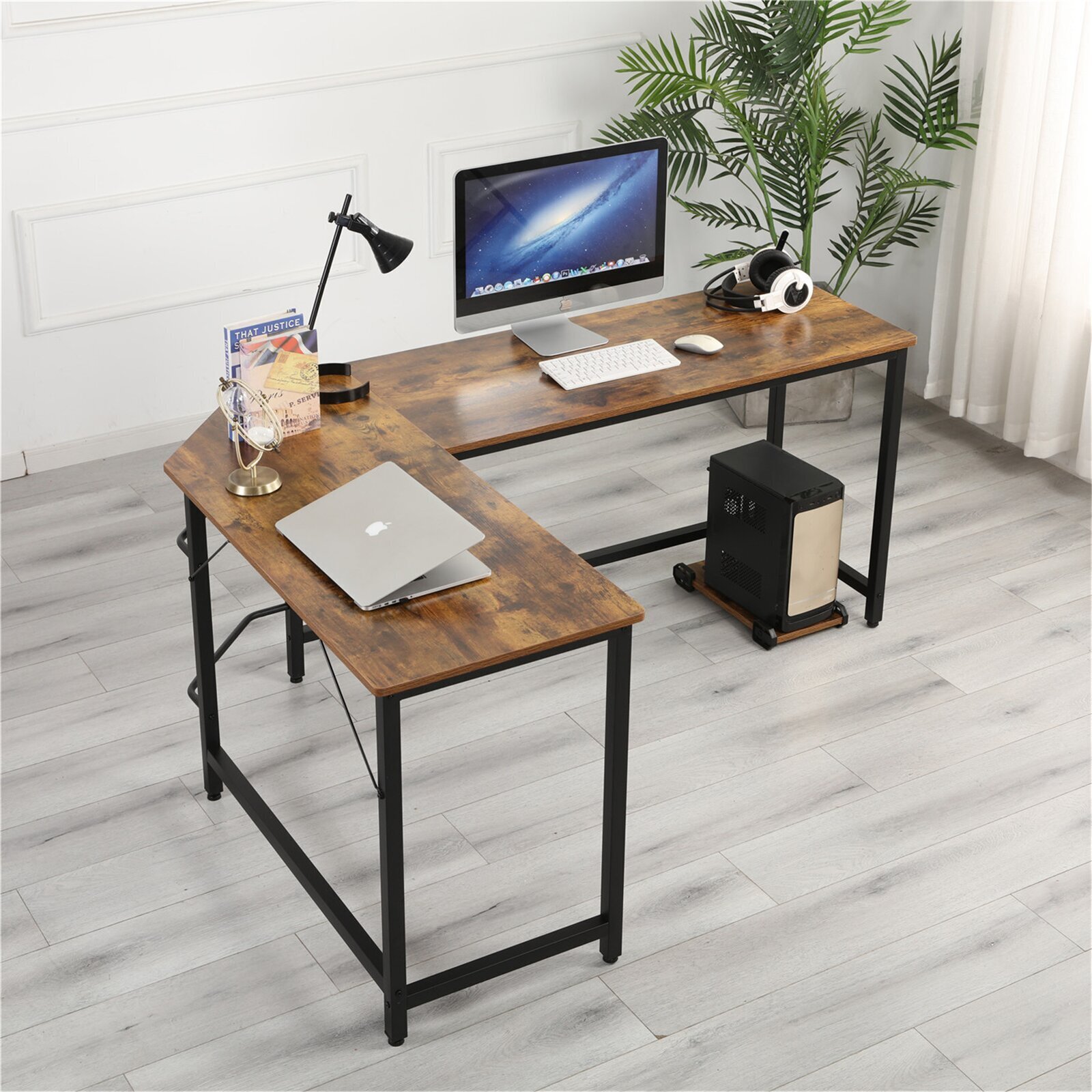 Reversible L Shaped Desk Solid Wood