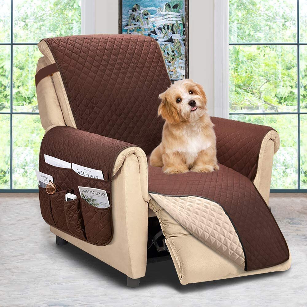 - Water Repellent,Knitted Jacquard,High Stretch 1 Piece Recliner Chair Cover Living Room Reclining Couch Slipcover/Protector/Shield for Dog Cat Pets Recliner Sofa,Beige
