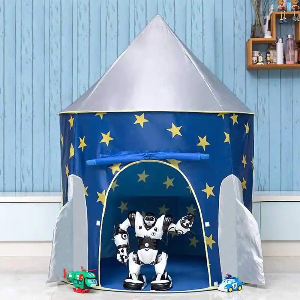 Rocket Ship Pop Up Kids Tent — Space Themed Indoor Playhouse Tent