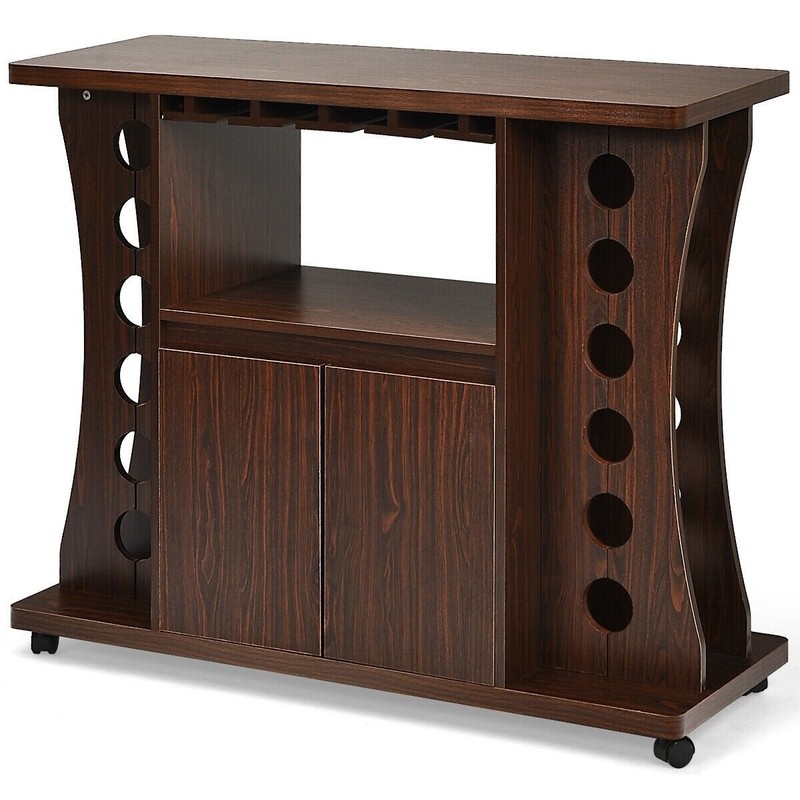 Rolling Bar with Wine Storage