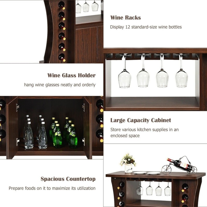 Rolling Bar with Wine Storage