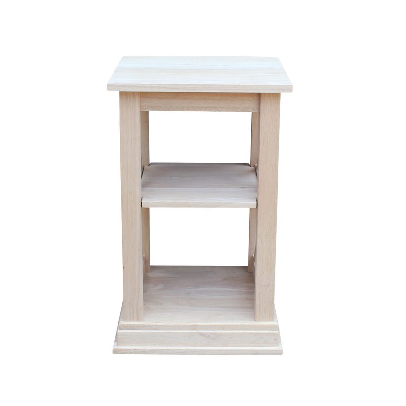 Rossitano 26'' Tall Solid Wood Floor Shelf End Table