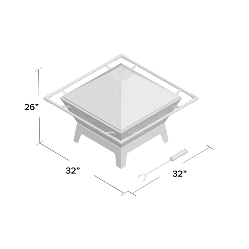 Roswita 26'' H x 32'' W Steel Wood Burning Outdoor Fire Pit with Lid