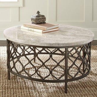 Marble top deals round coffee table