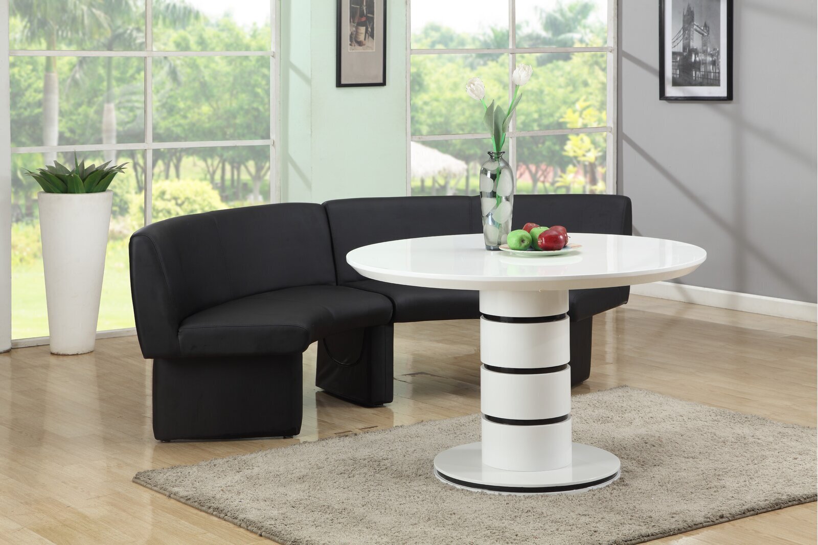 Rounded Corner Dining Bench 
