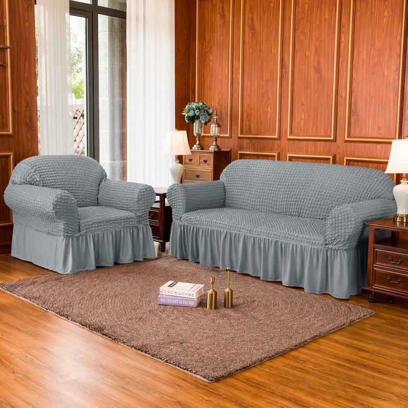 Ruffle Skirt Country Box Cushion Sofa Slipcover