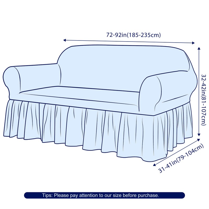 Ruffle Skirt Country Box Cushion Sofa Slipcover