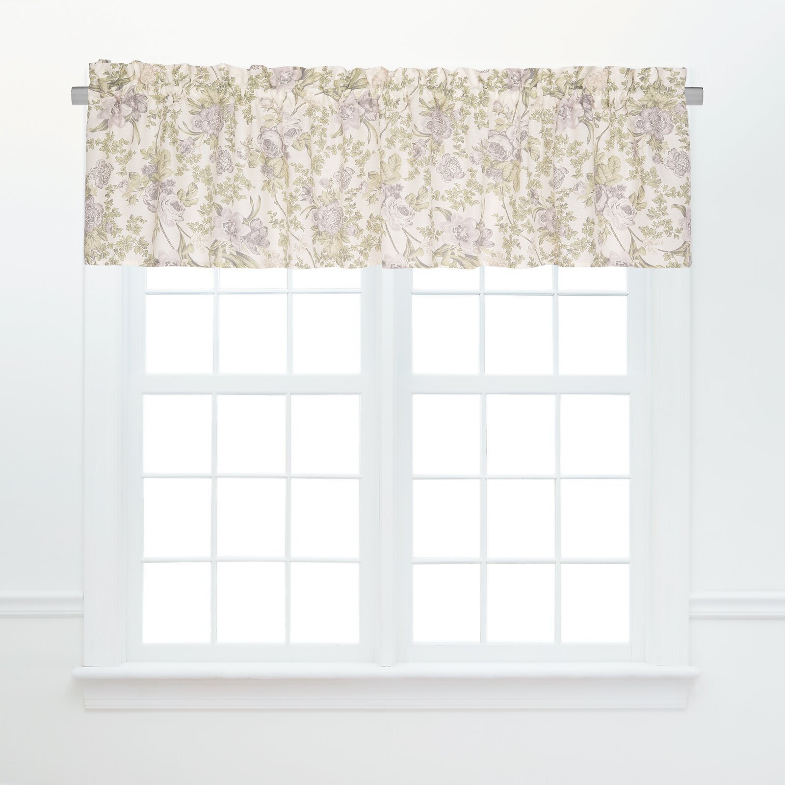 Ruffled Floral Valance For Large Picture Window 