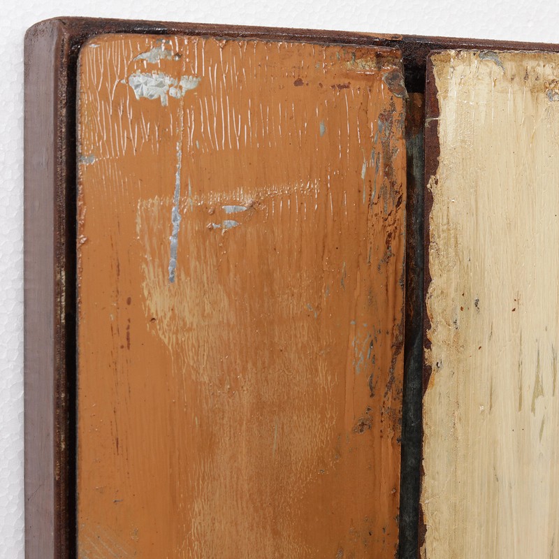 "Rustic Flow 1" Mixed Media Iron Hand Painted Dimensional Wall Décor