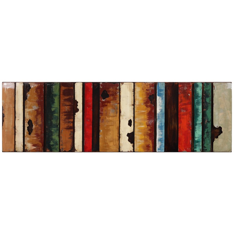 "Rustic Flow 1" Mixed Media Iron Hand Painted Dimensional Wall Décor