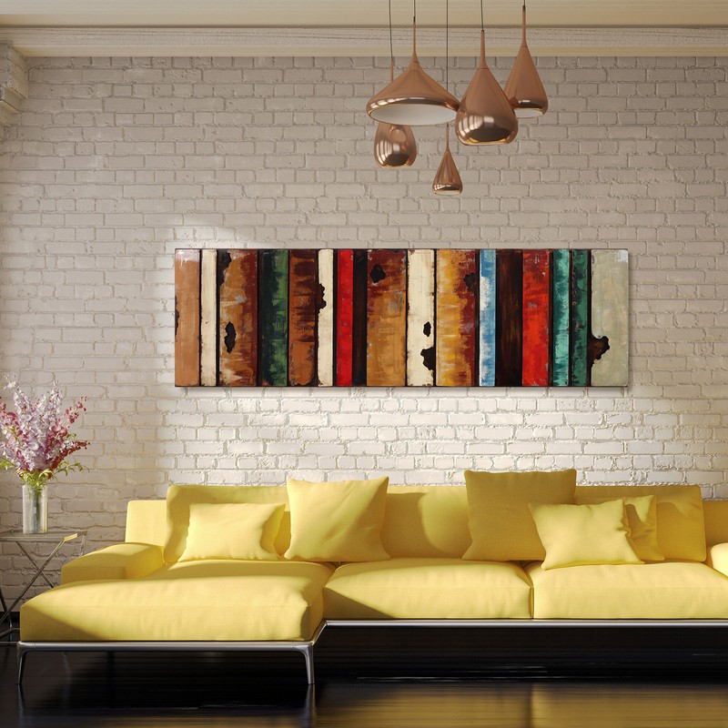 "Rustic Flow 1" Mixed Media Iron Hand Painted Dimensional Wall Décor