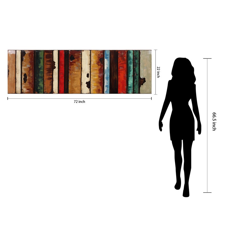 "Rustic Flow 1" Mixed Media Iron Hand Painted Dimensional Wall Décor