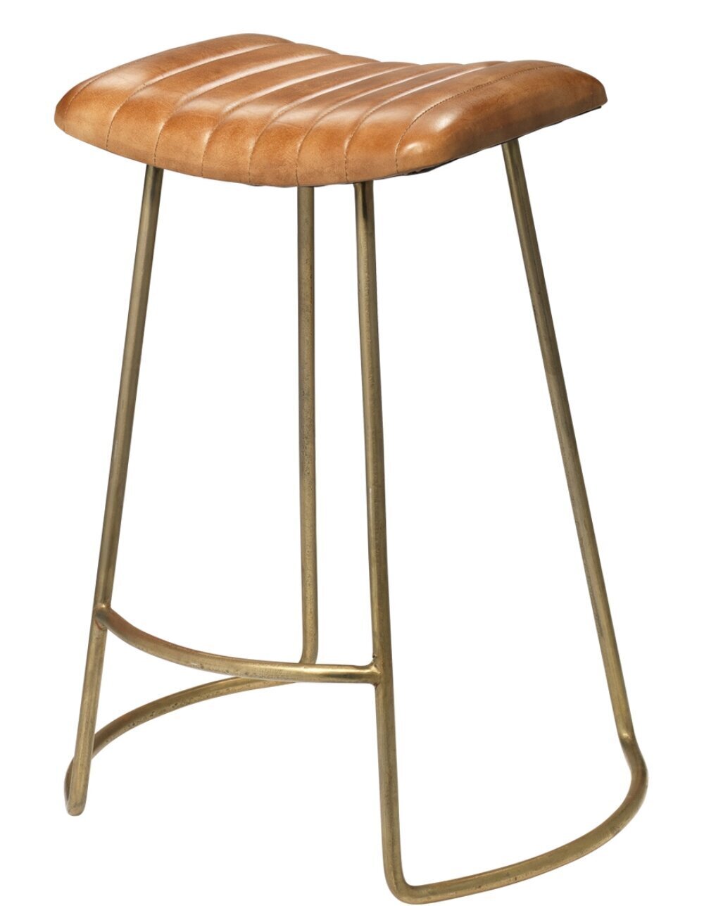 Rustic Modern Counter Stool With Leather Seat