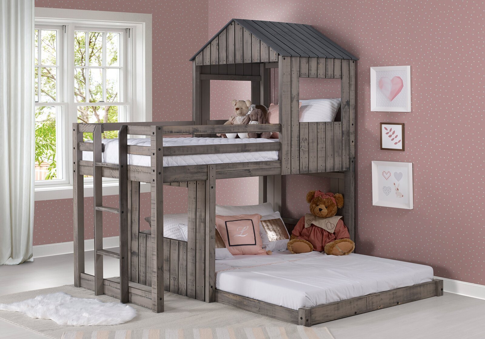 Rustic Outdoorsy T Shaped Bunks