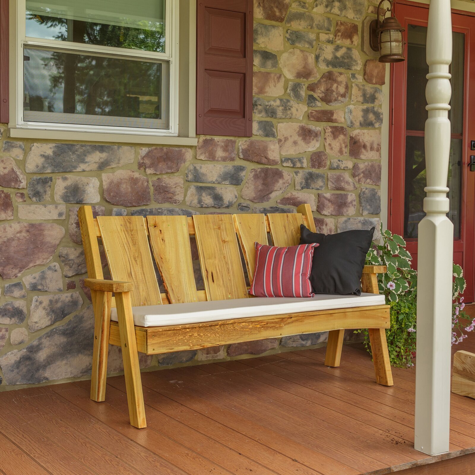 Rustic Wooden Bench For The Perfect Patio Piece 