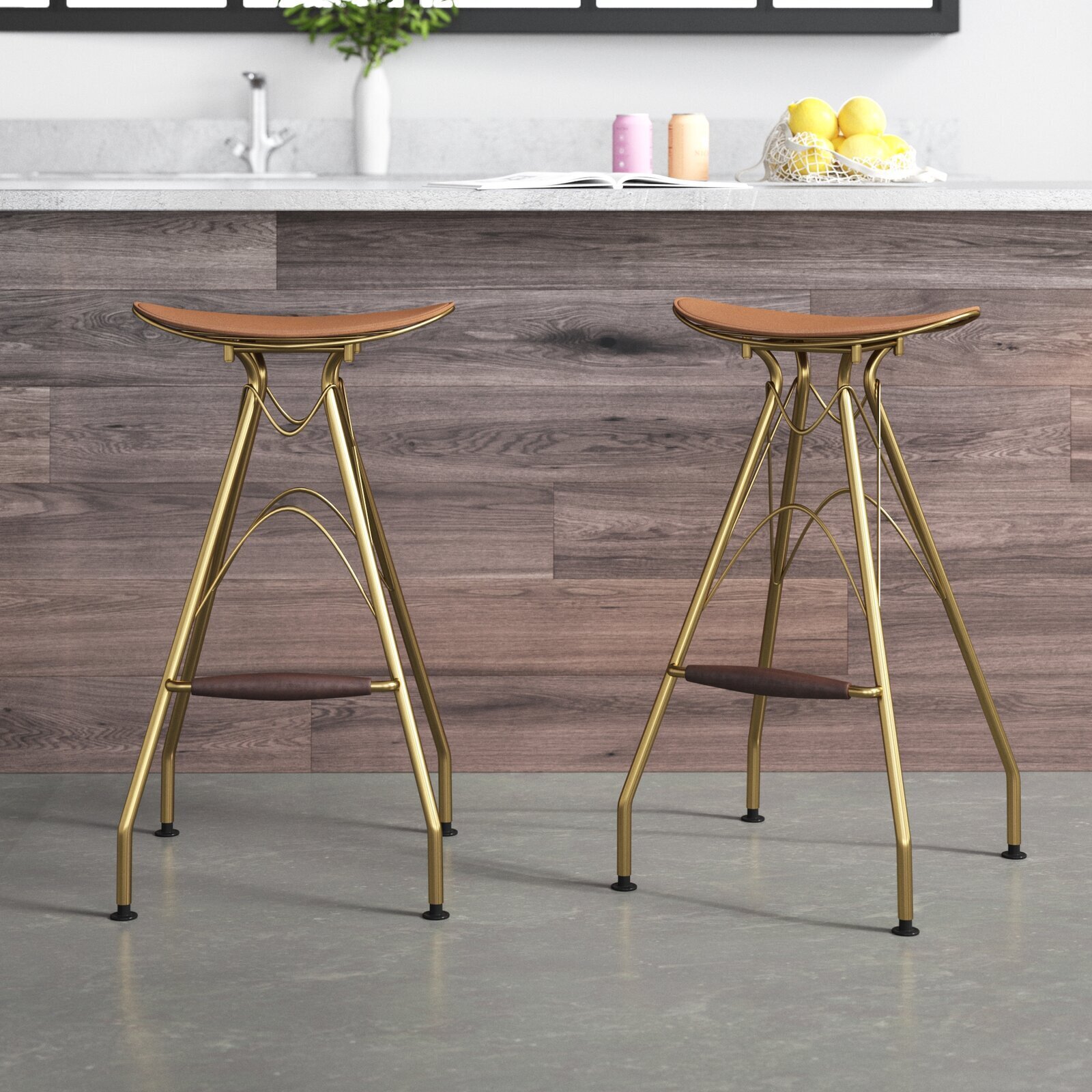 Saddle Stools with Twisted Metal Design