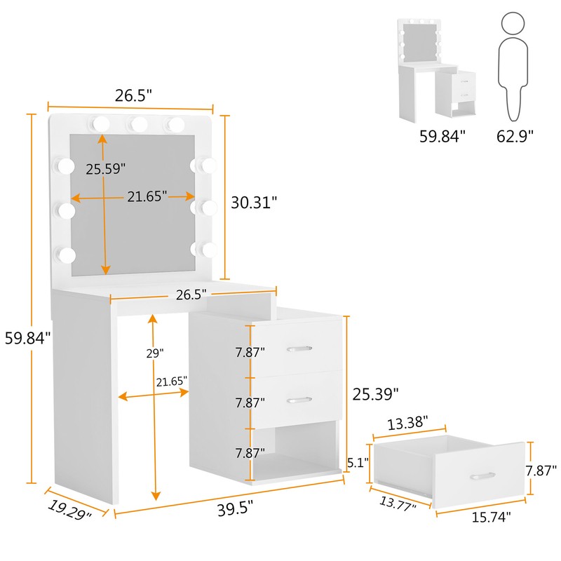 Safira 39.5'' Wide Vanity with Mirror