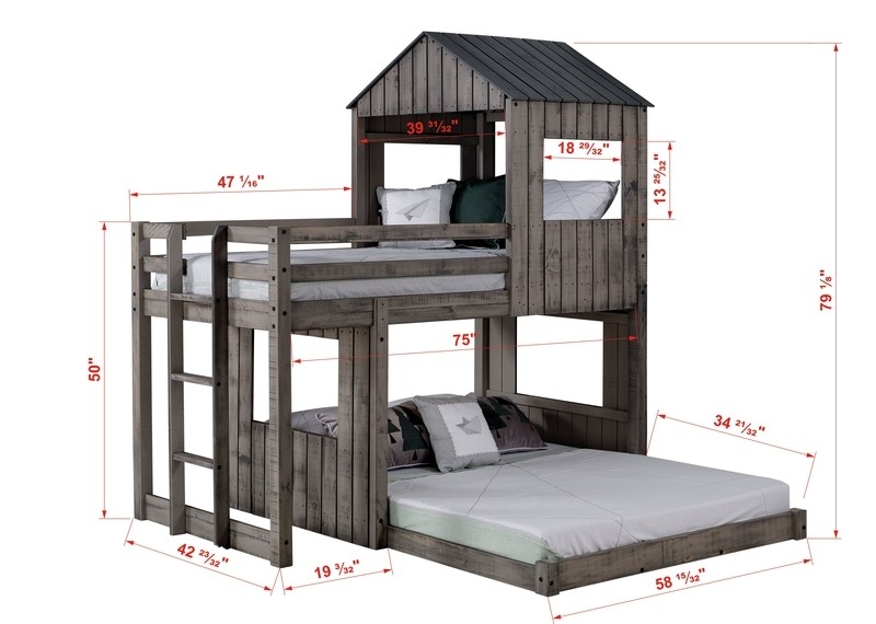 Scholl Twin Over Full Solid Wood Loft Bed by Zoomie Kids