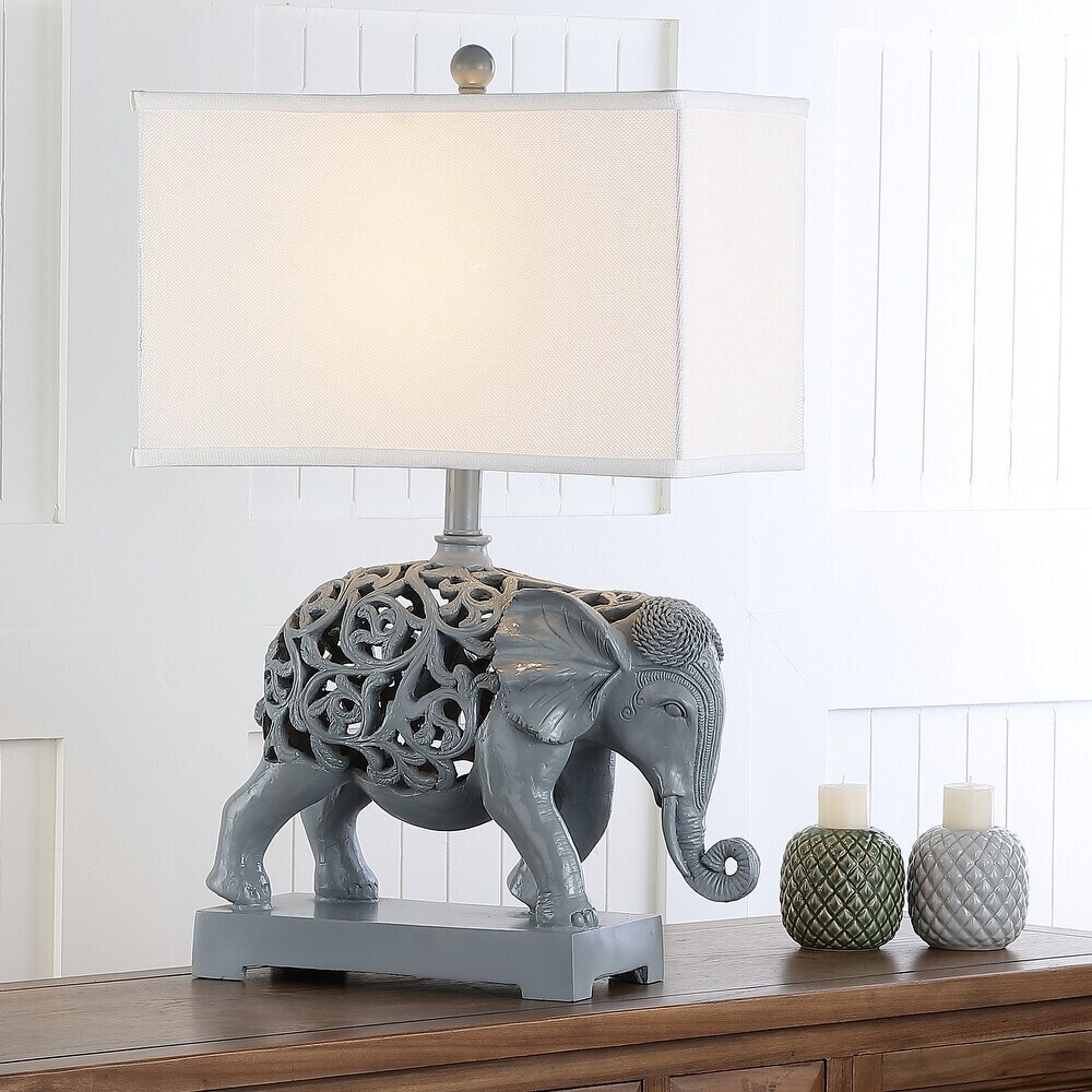 Sculptured Gray Table Lamp
