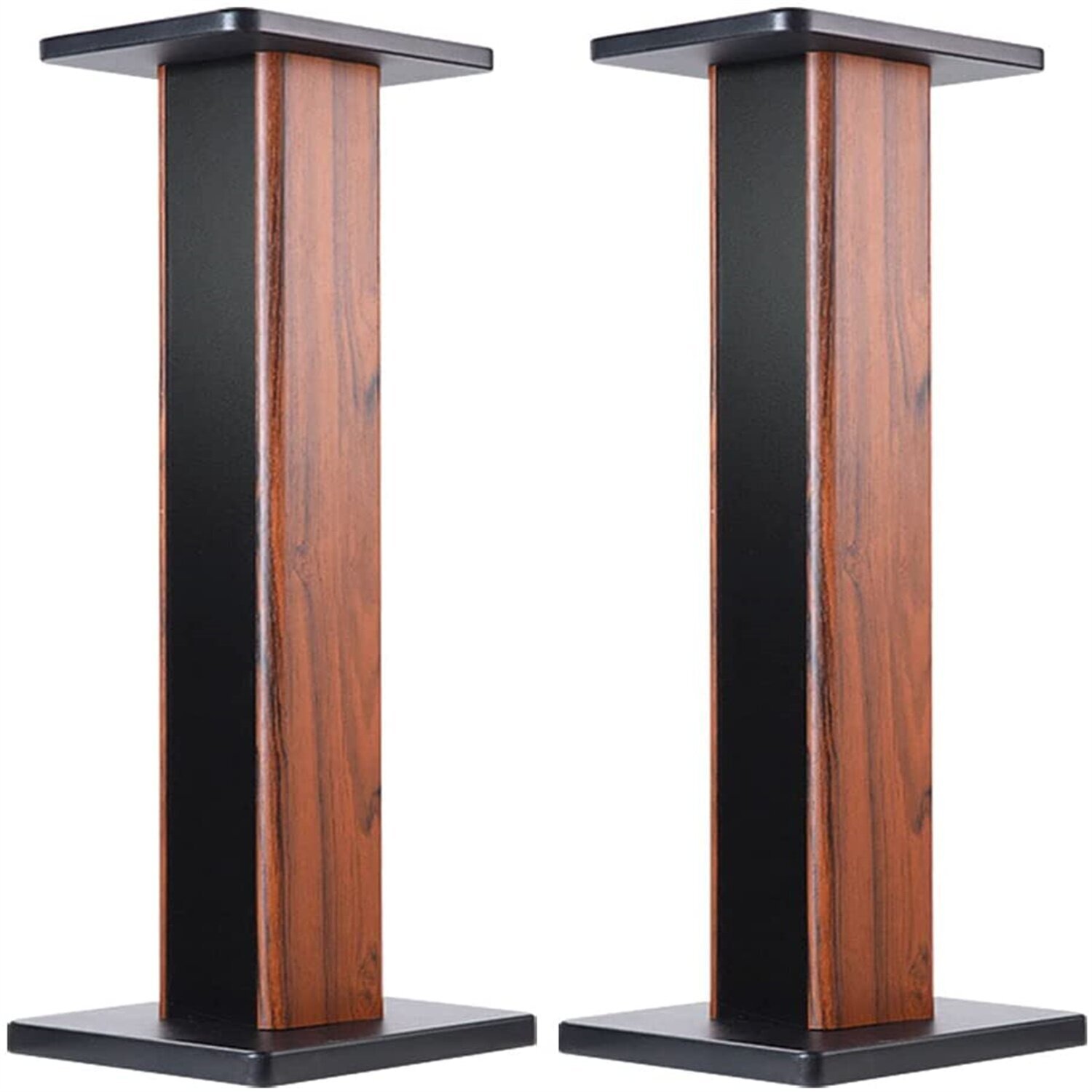 Set of 2 Wood Grain Furniture Speaker Stands