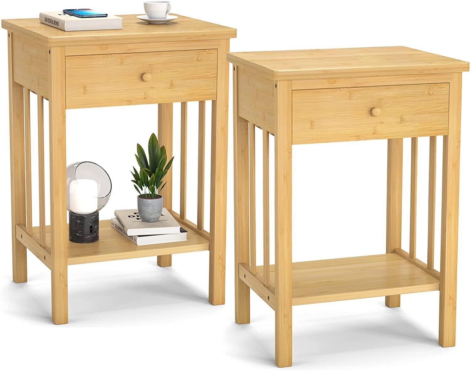 Set of bamboo end tables