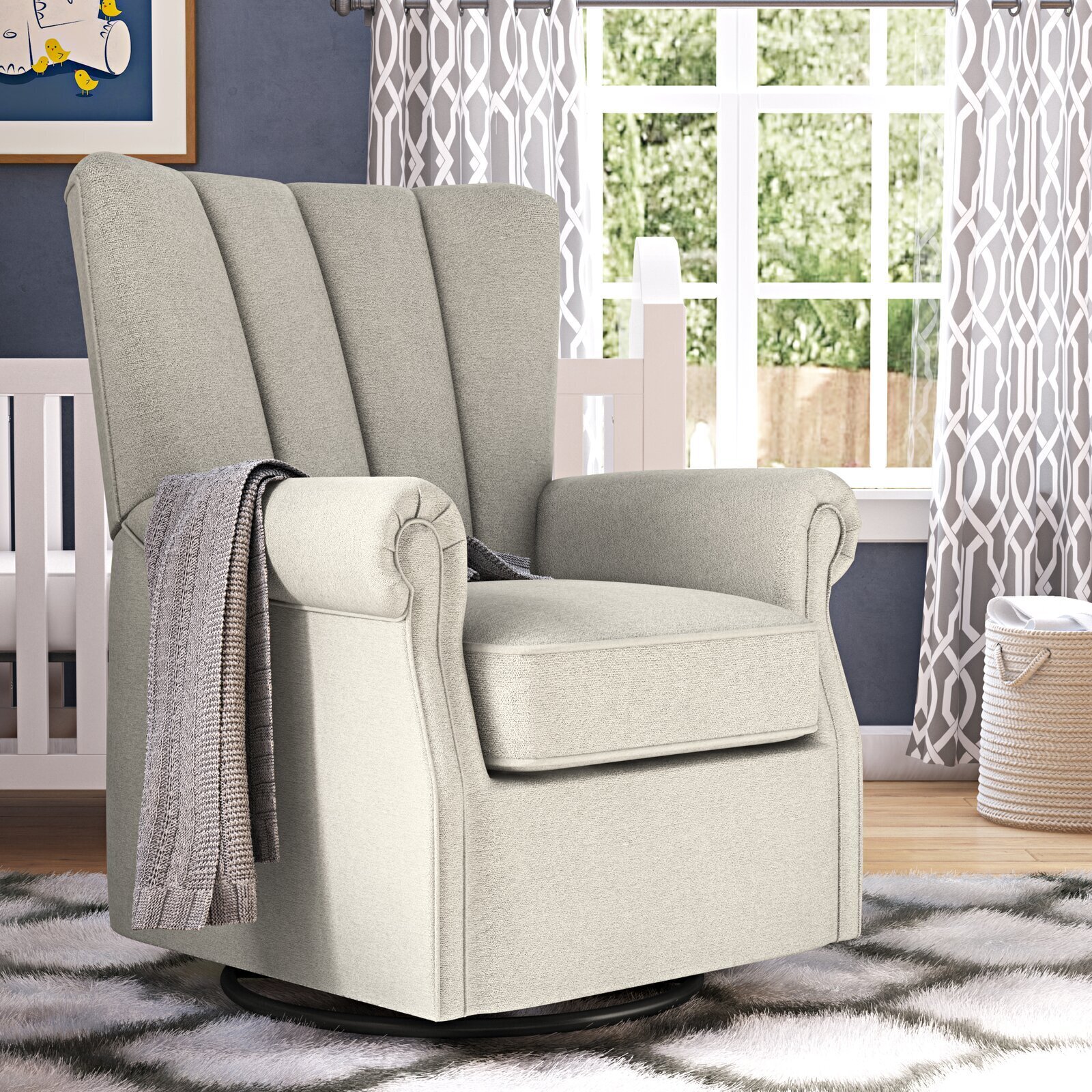 Shell Back Swivel Rocker for Small Spaces