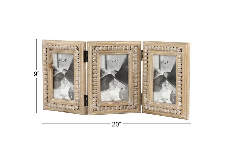 Shepshed Wood 3-Photo Folding Picture Frame