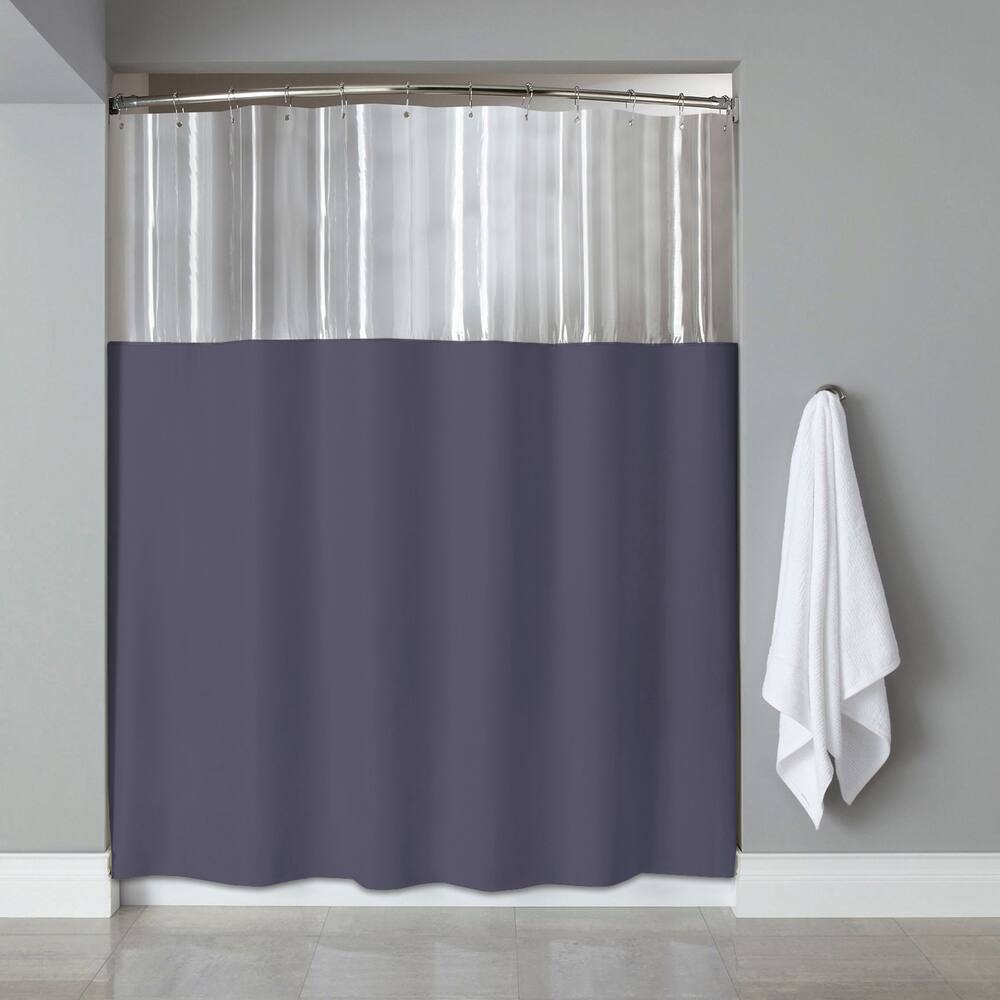 Shower Curtain with Clear Panel