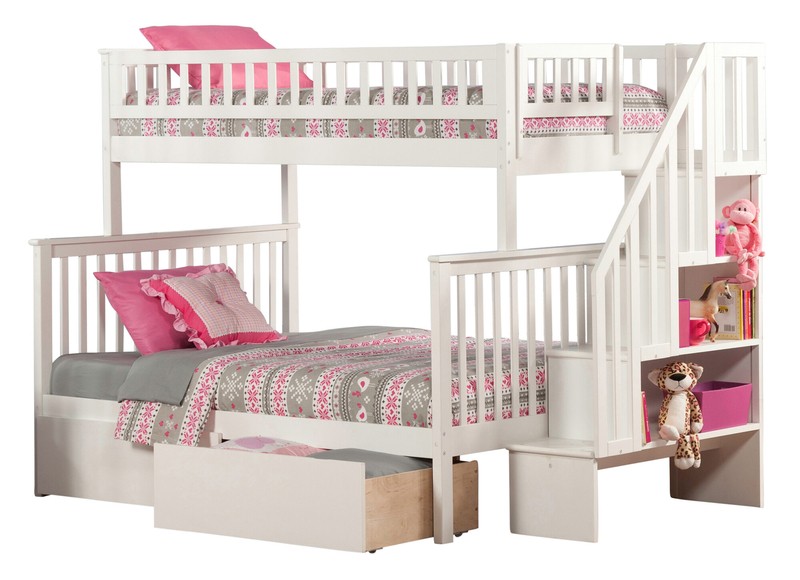 Shyann Twin Over Full Solid Wood Standard Bunk Bed with Shelves by Three Posts™ Baby & Kids