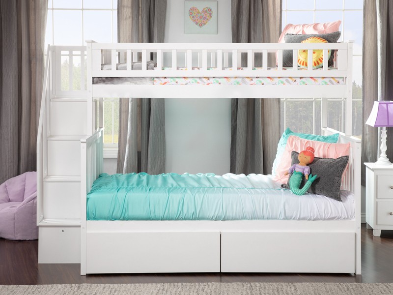 Shyann Twin Over Full Solid Wood Standard Bunk Bed with Shelves by Three Posts™ Baby & Kids