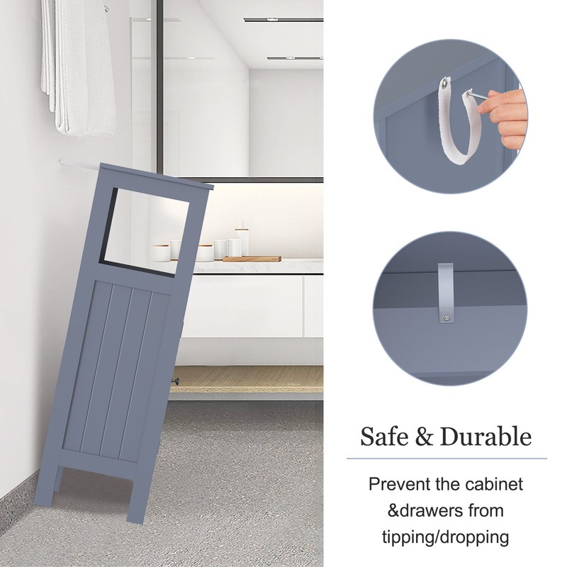 Siardus 11.8'' W x 35'' H x 11.8'' D Free-Standing Bathroom Cabinet