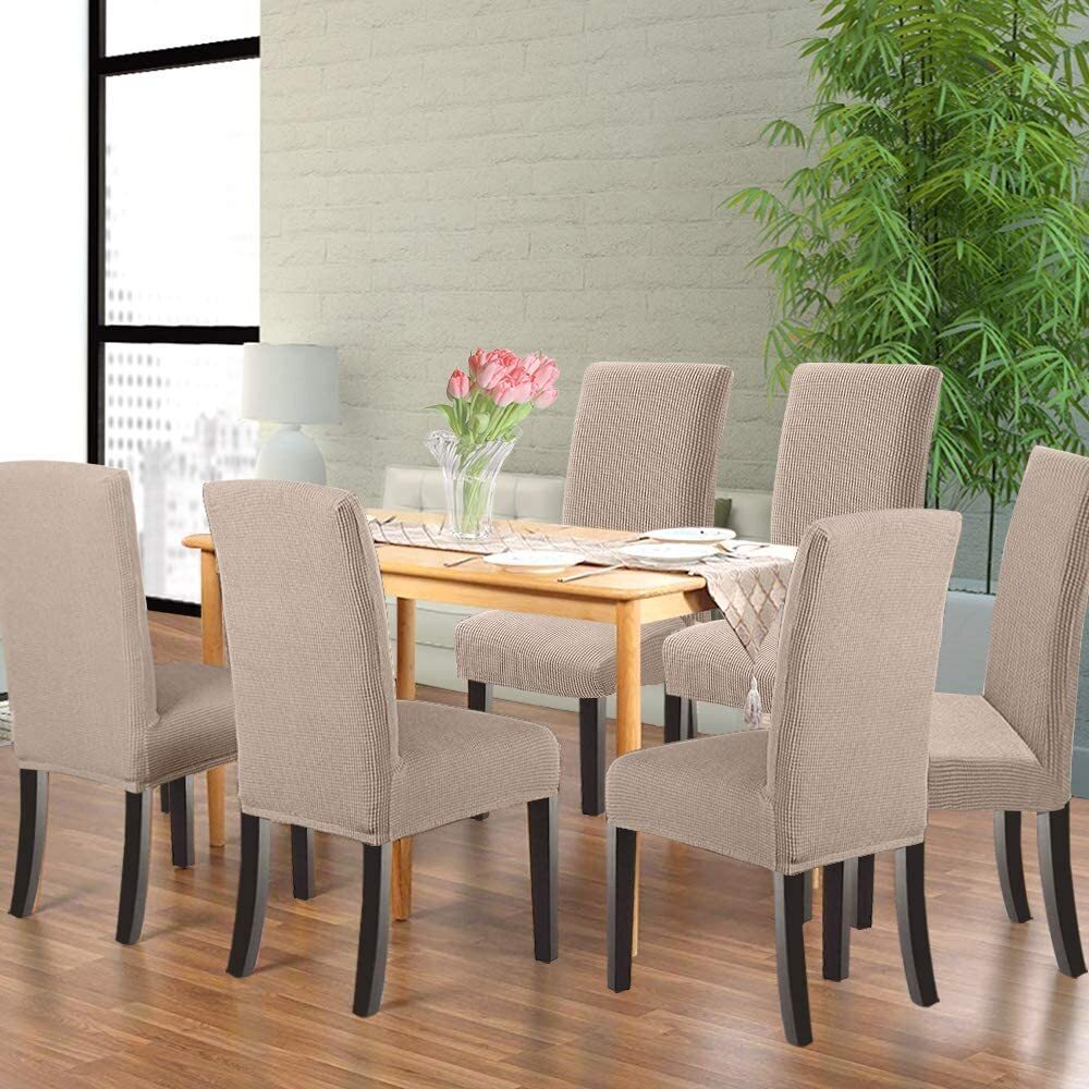Restaurant Banquet Hotel Ceremony Hivexagon Dining Chair Slipcover Set of 4 Stretchable Jacquard Chair Seat Protectors Removable Washable Furniture Cover for Kitchen 