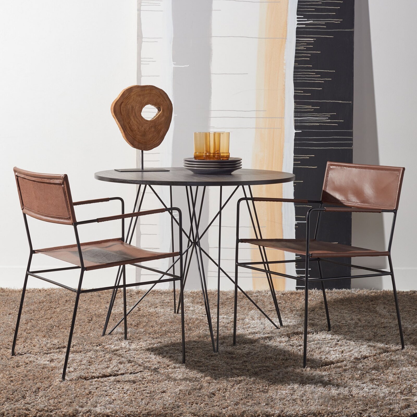 Simple Indoor or Outdoor Dining Room Chairs in Leather