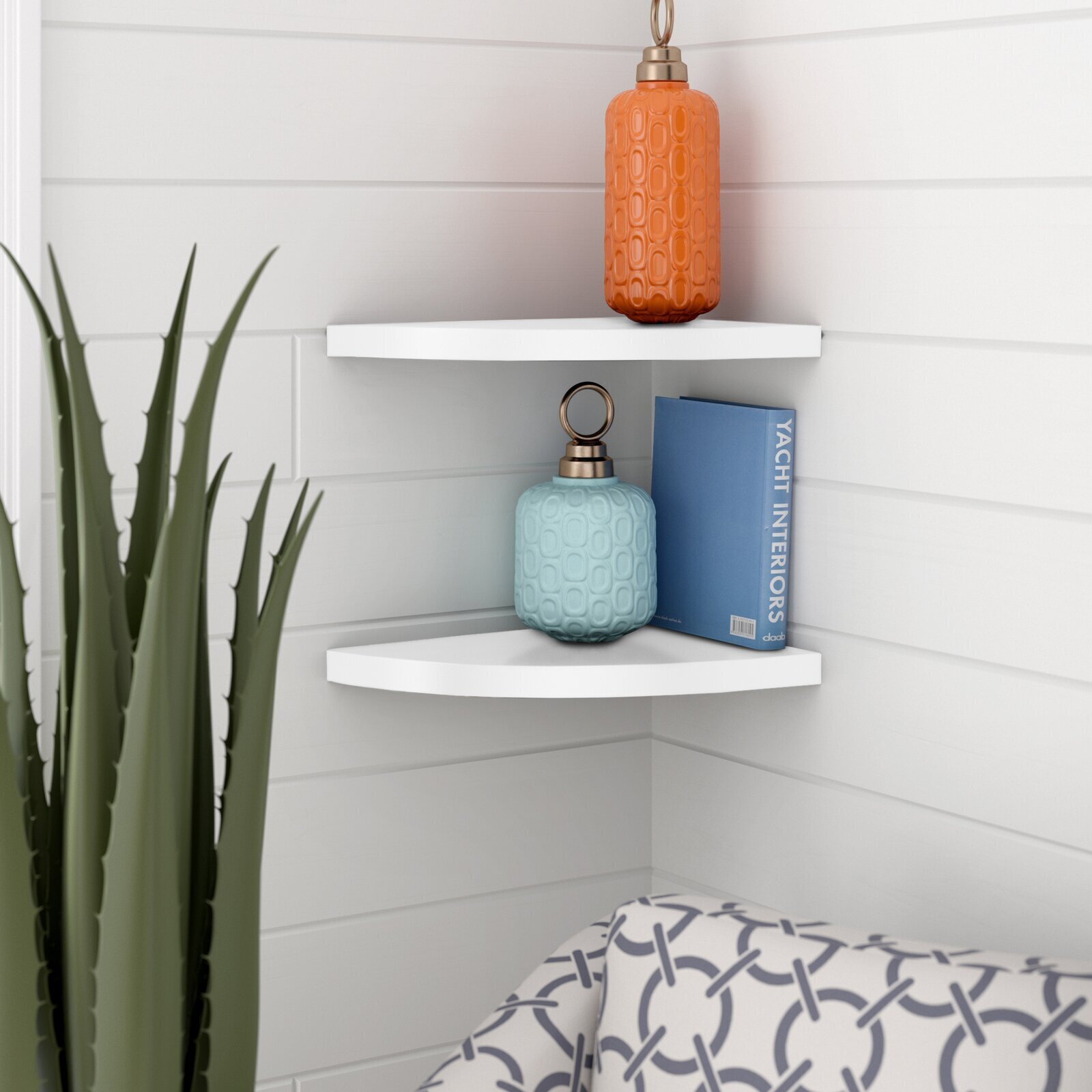 Simple set of corner shelves floating