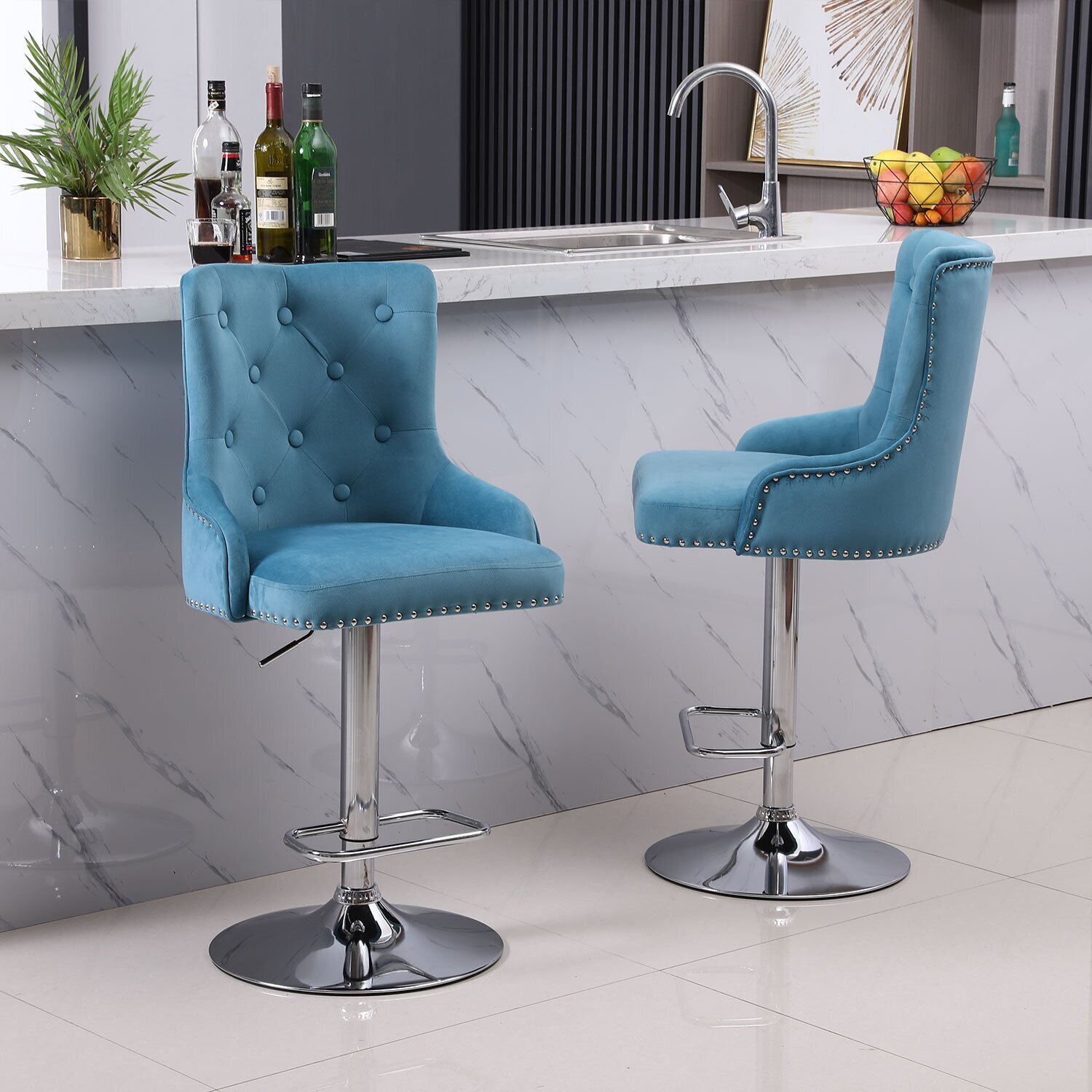 Sit in the Lap of Luxury with Rich Velvet Bar Stools