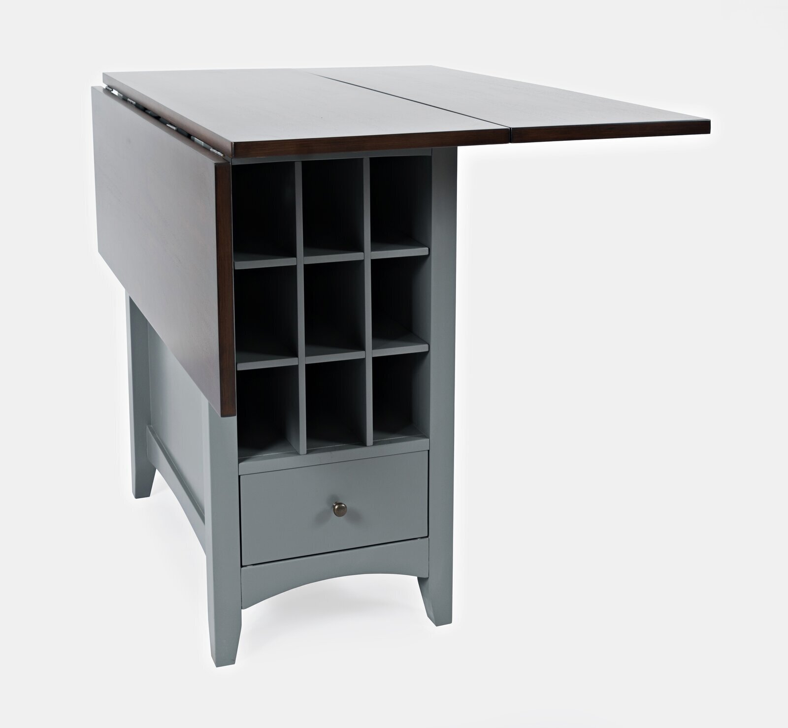 Small counter height dining table with wine cubbies