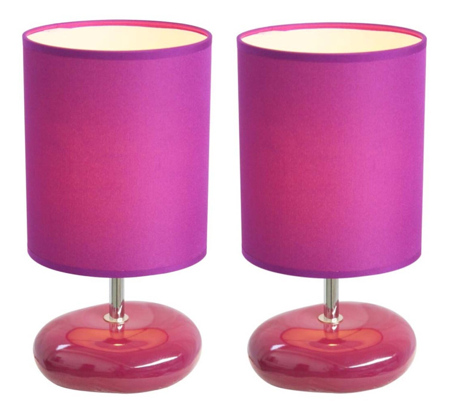 Small Purple Bedside Lamps (Set of Two)
