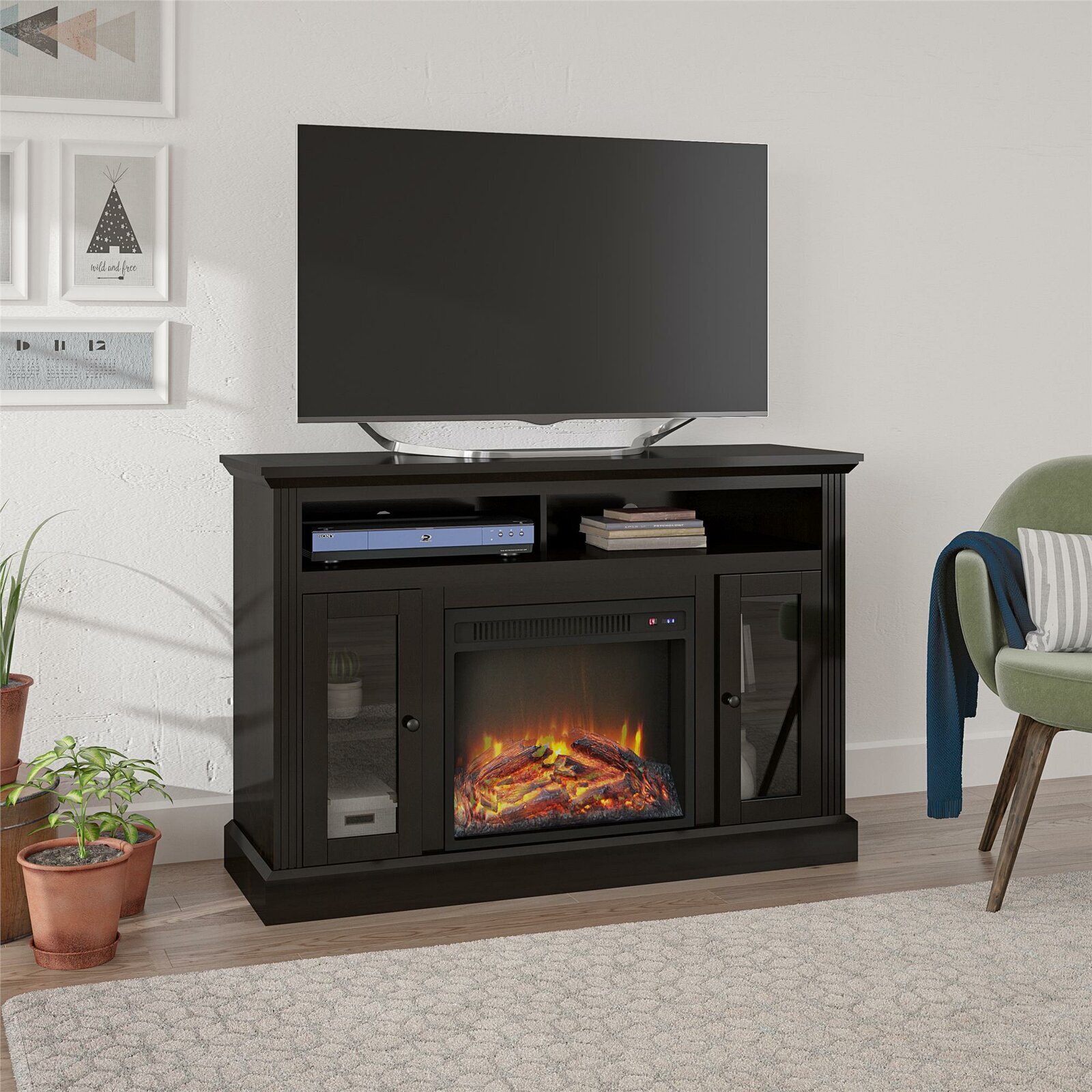 Small Tv Stand Fireplace