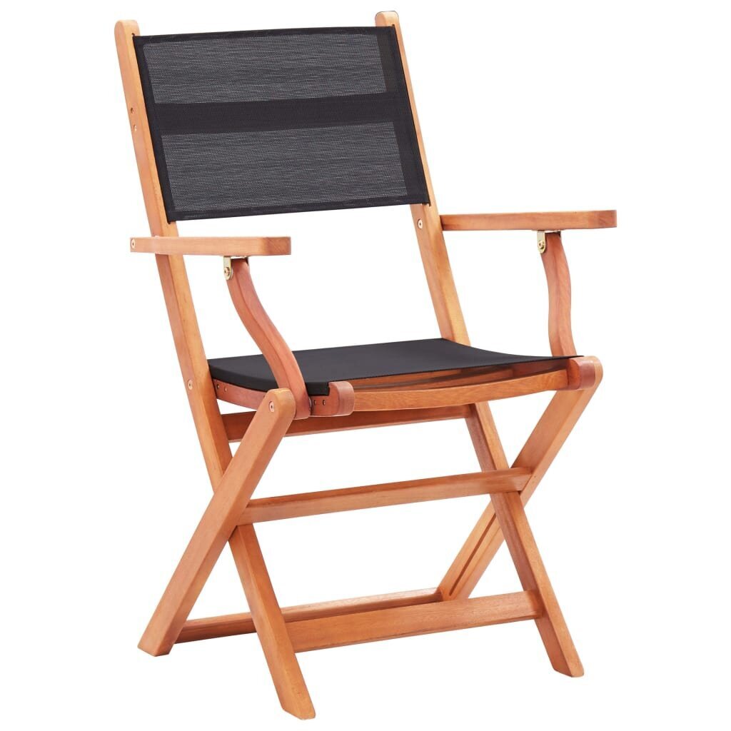 Solid Eucalyptus Wood and Textilene Folding Chairs