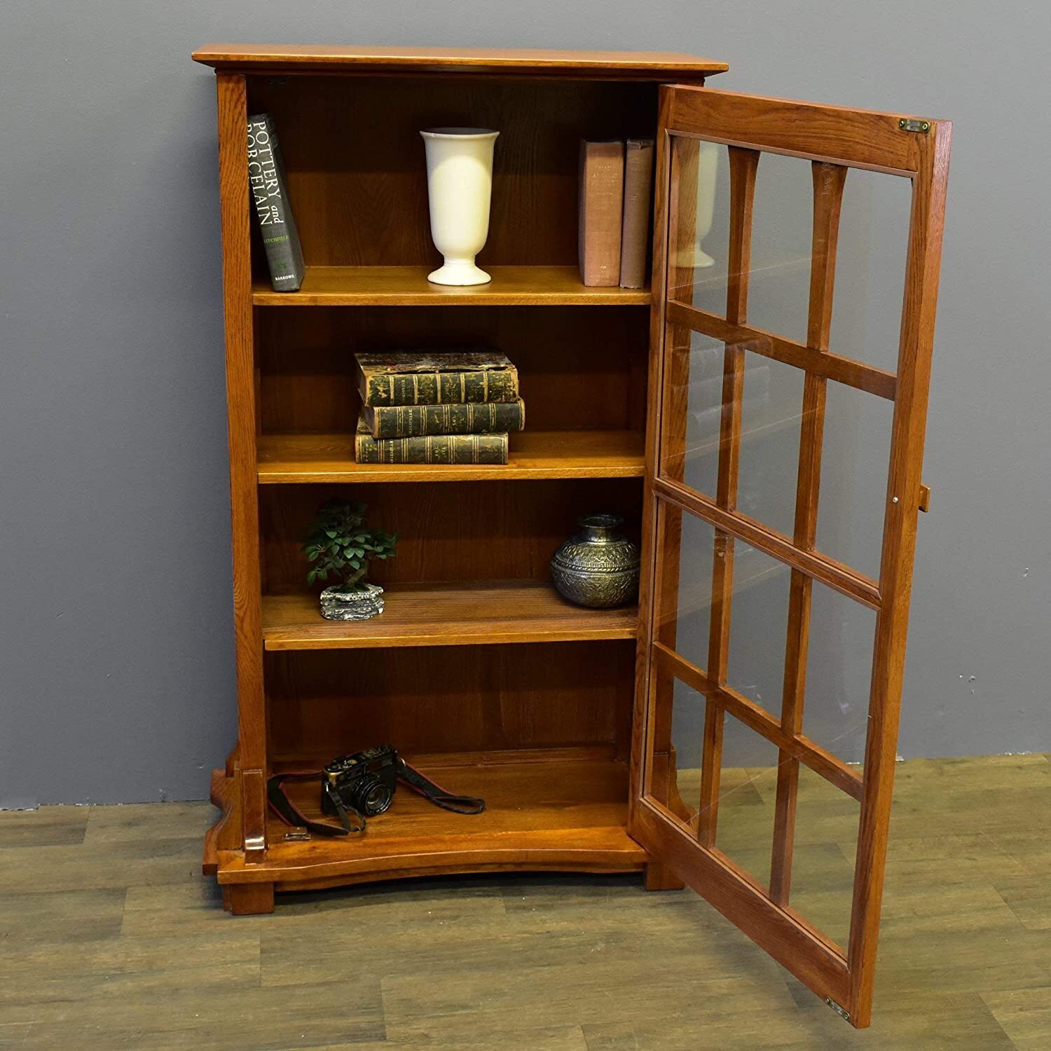 Solid Oak display bookcase 