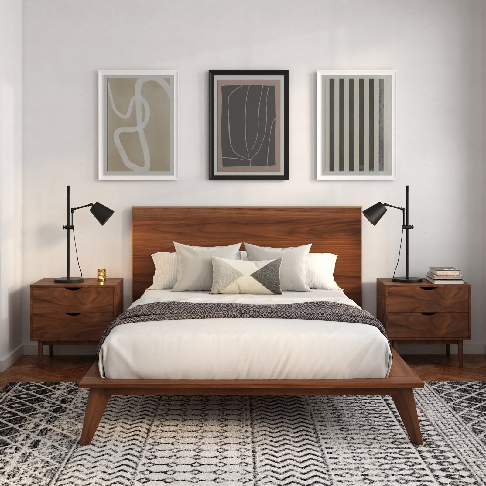Solid Oak Japandi Bed Frame