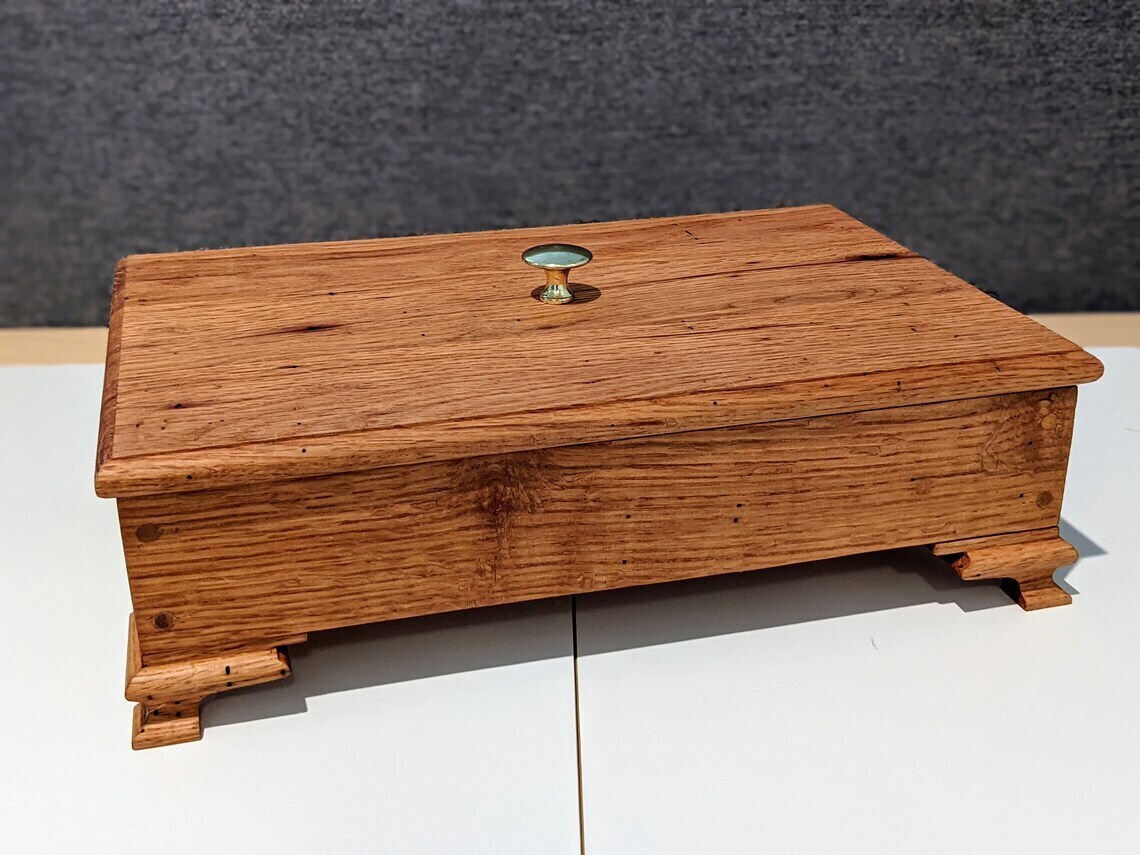 Solid Oak Jewelry Box 